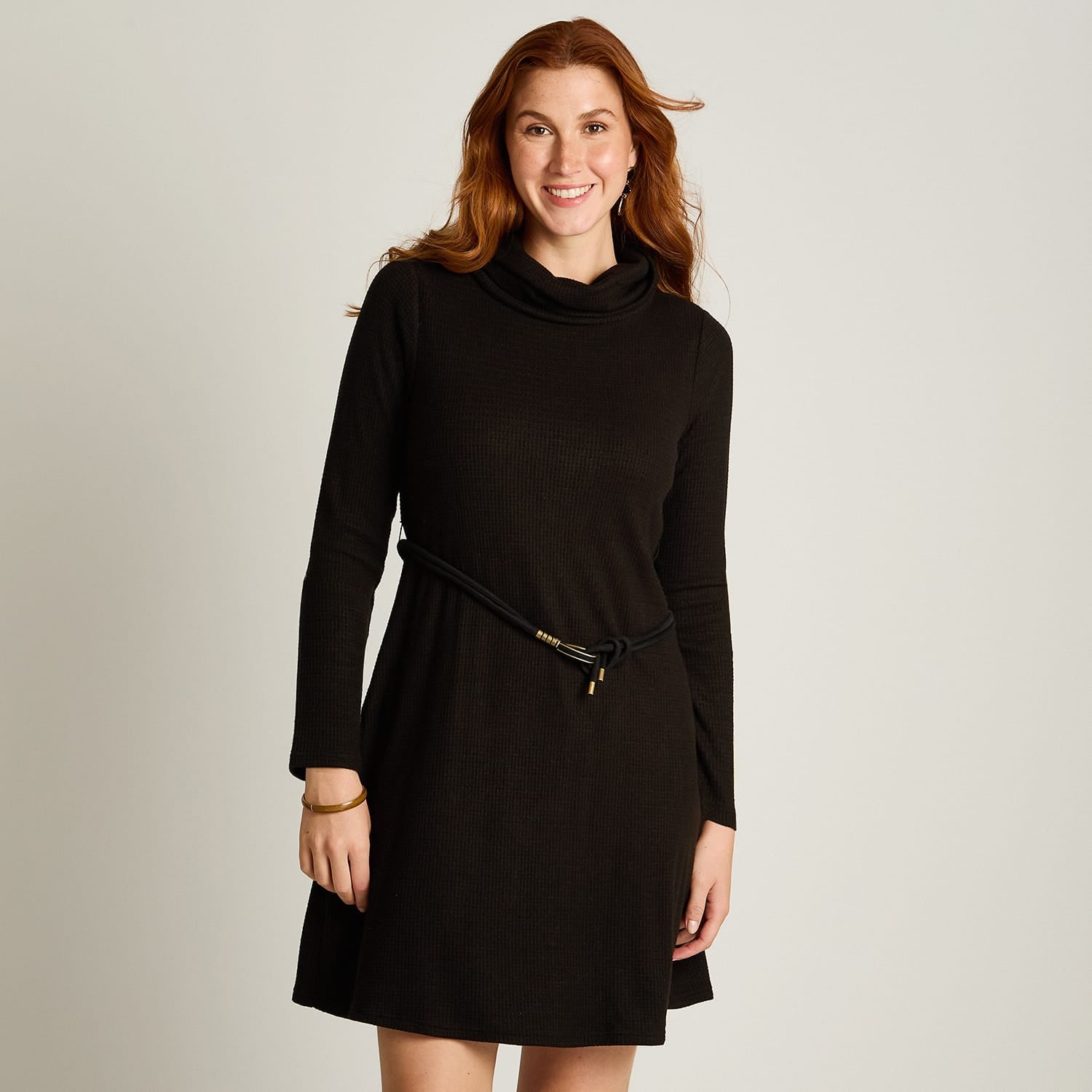 Vestido Midi Negro Midi Elasticidad Media Con Forro Calce Normal Tela Camant